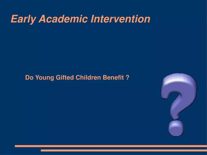 early academic intervention