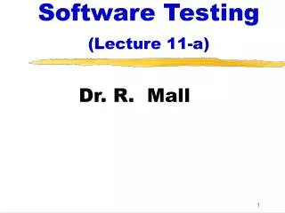 Software Testing (Lecture 11-a)