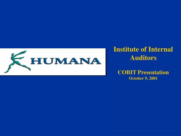 institute of internal auditors cobit presentation october 9 2001