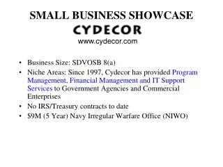 SMALL BUSINESS SHOWCASE