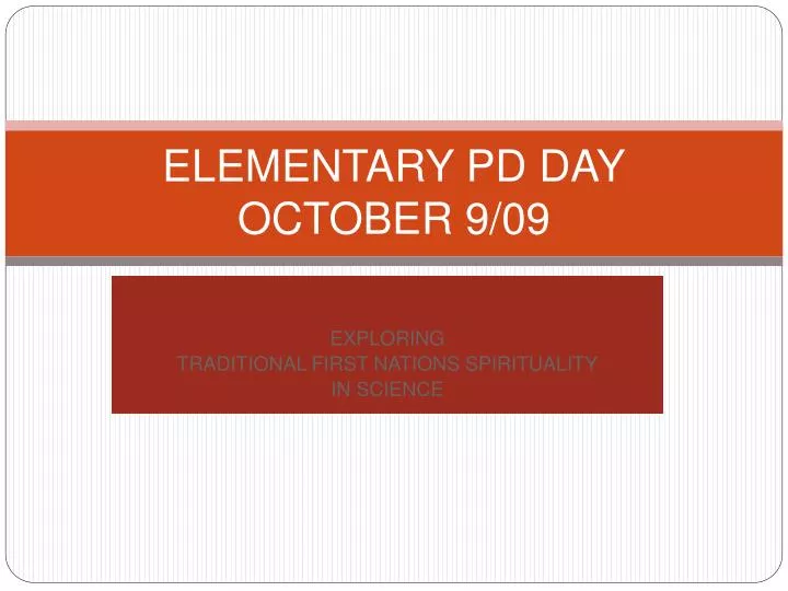 elementary pd day october 9 09