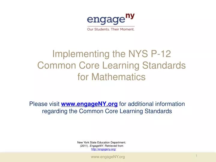 implementing the nys p 12 common core learning standards for mathematics
