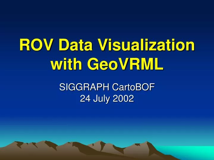 rov data visualization with geovrml