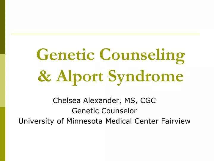 genetic counseling alport syndrome