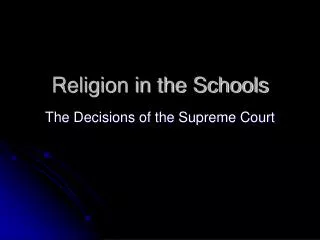 Religion in the Schools