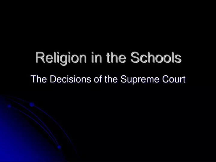 religion in the schools