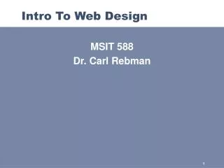 Intro To Web Design