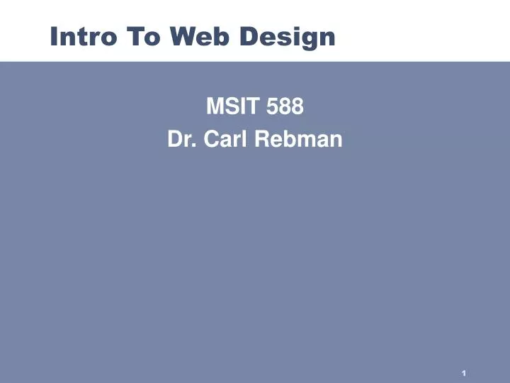 intro to web design
