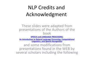 NLP Credits and Acknowledgment