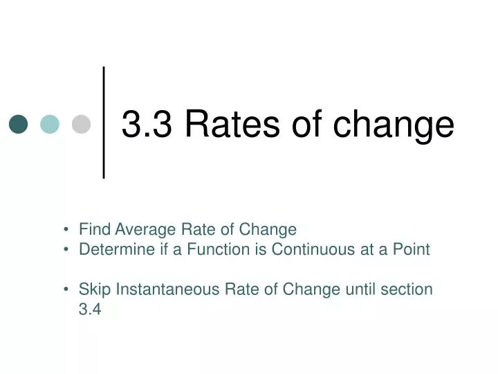 3 3 rates of change