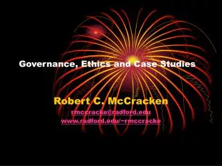 Governance, Ethics and Case Studies