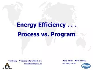 Energy Efficiency . . . Process vs. Program