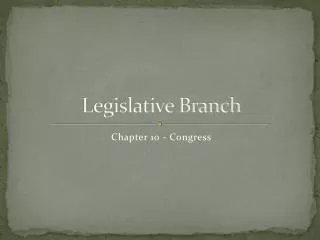 Legislative Branch