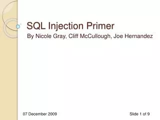 SQL Injection Primer
