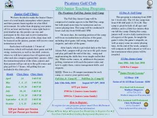 Junior Golf Clinics