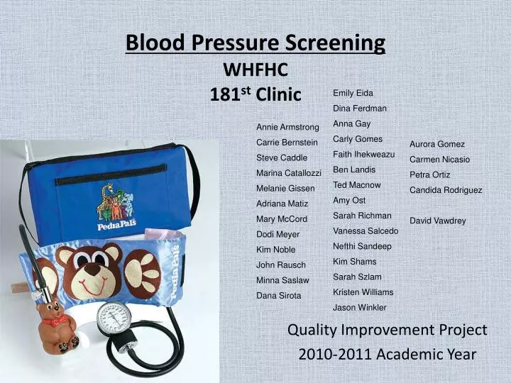 blood pressure screening whfhc 181 st clinic