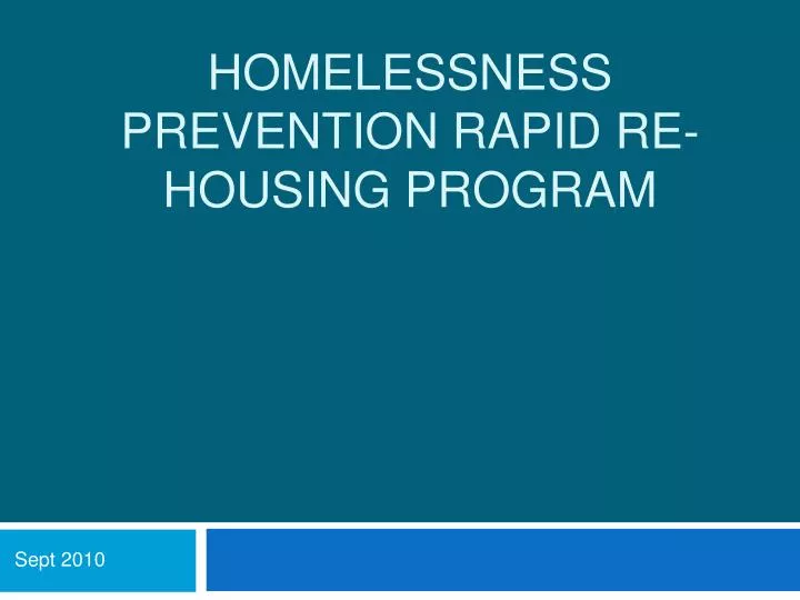 homelessness prevention rapid re housing program