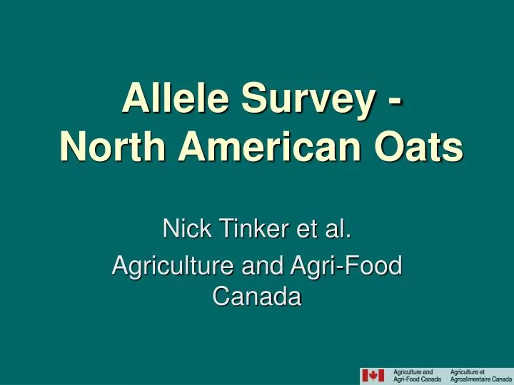 allele survey north american oats