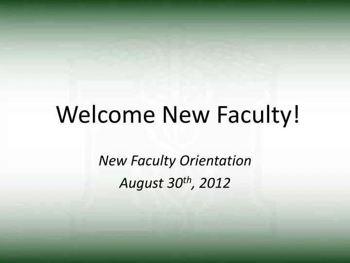 welcome new faculty