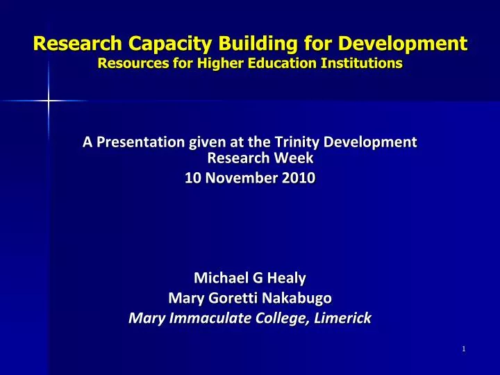 research capacity building for development resources for higher education institutions