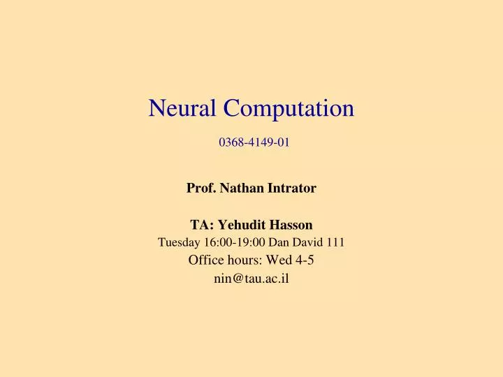 neural computation 0368 4149 01