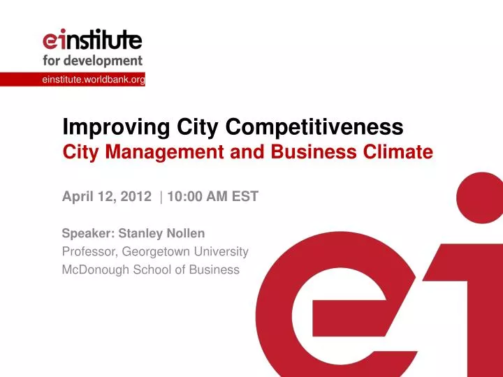 improving city competitiveness city management and business climate