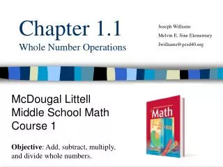 Chapter 1.1 Whole Number Operations
