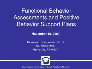Functional Behavior Assessments and Positive Behavior Support Plans