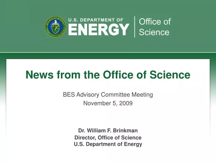 news from the office of science