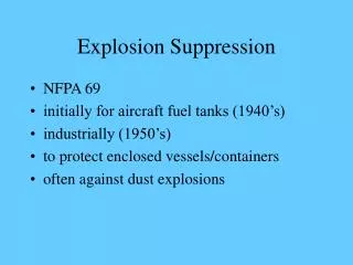 Explosion Suppression