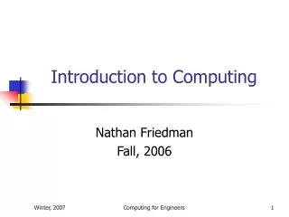 Introduction to Computing