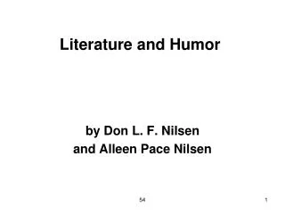 Literature and Humor