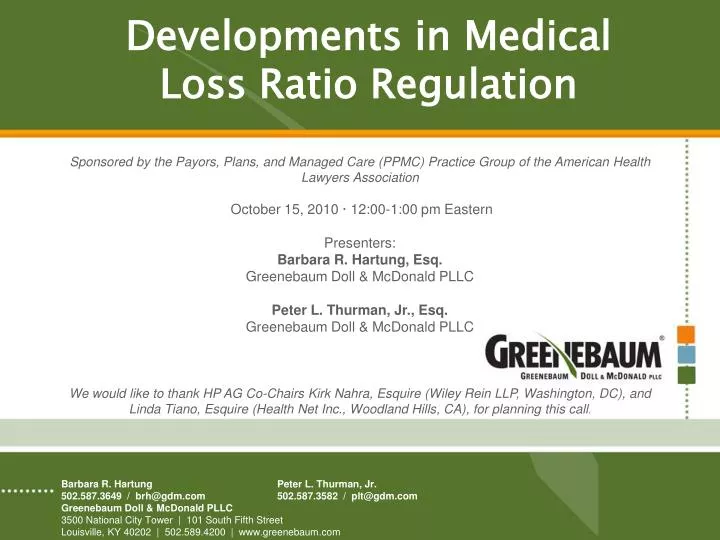 developments in medical loss ratio regulation