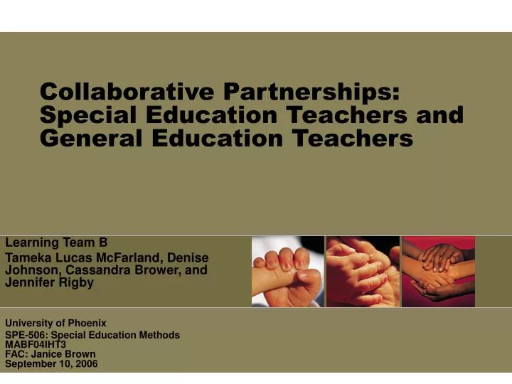 collaborative partnerships special education teachers and general education teachers