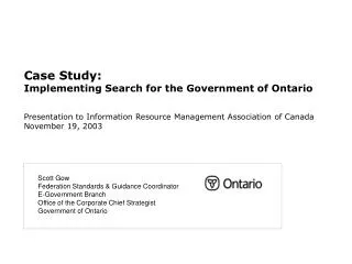 Case Study: Implementing Search for the Government of Ontario