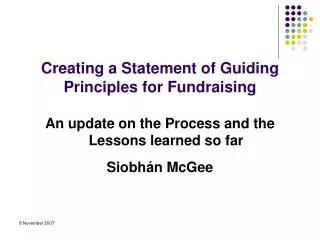 Creating a Statement of Guiding Principles for Fundraising