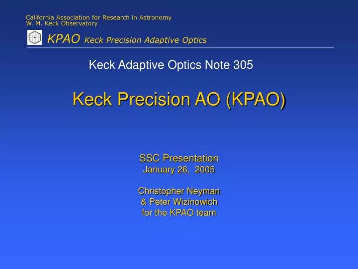 keck precision ao kpao