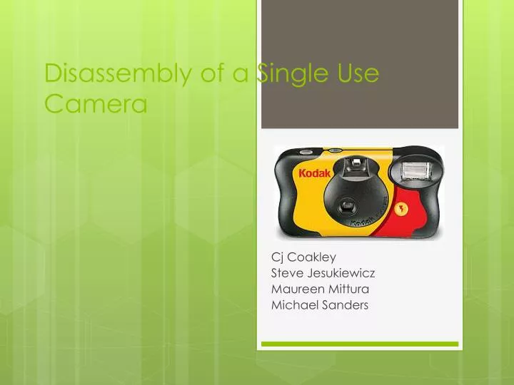 disassembly of a single use camera