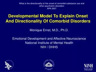 Developmental Model To Explain Onset And Directionality Of Comorbid Disorders