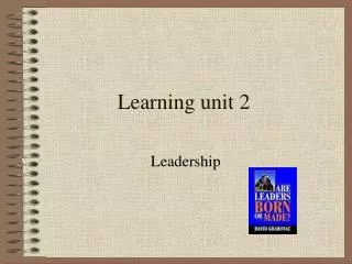 Learning unit 2