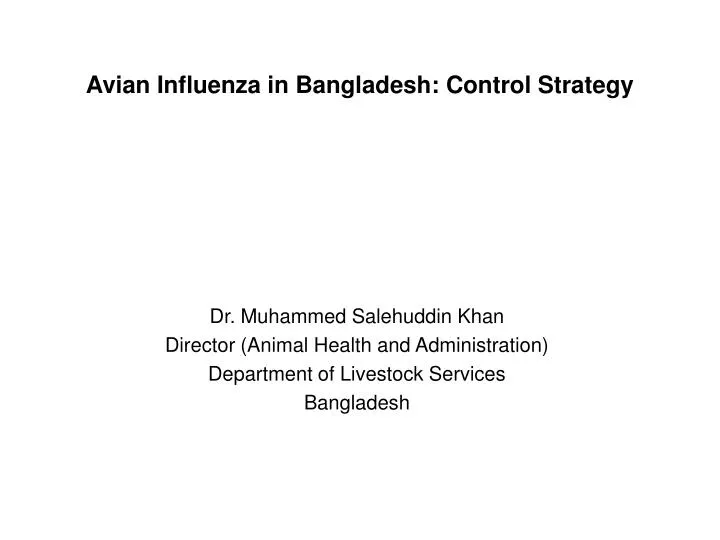 avian influenza in bangladesh control strategy