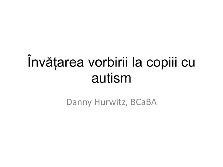 nv area vorbirii la copiii cu autism