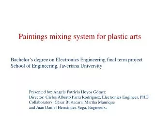 Paintings mixing system for plastic arts