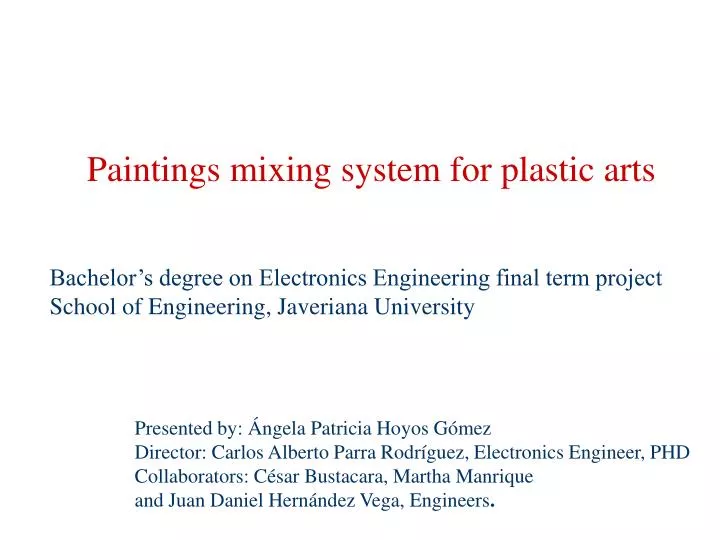 paintings mixing system for plastic arts