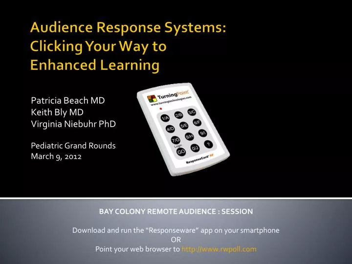 patricia beach md keith bly md virginia niebuhr phd pediatric grand rounds march 9 2012