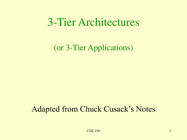 3 tier architectures or 3 tier applications