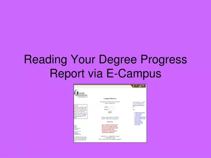 reading your degree progress report via e campus