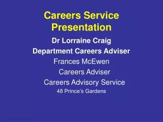 Careers Service Presentation