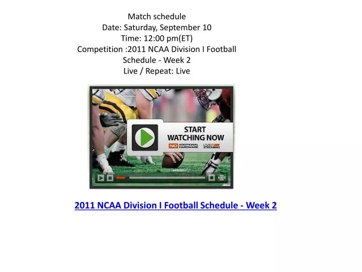 2011 ncaa division i football schedule week 2