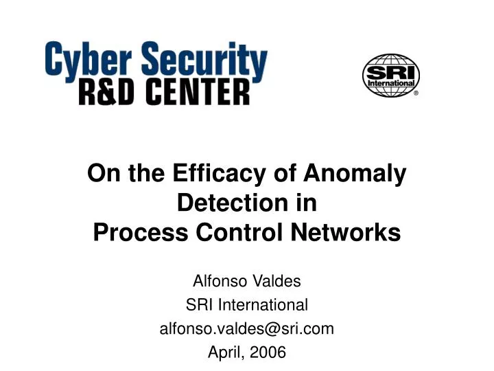 on the efficacy of anomaly detection in process control networks